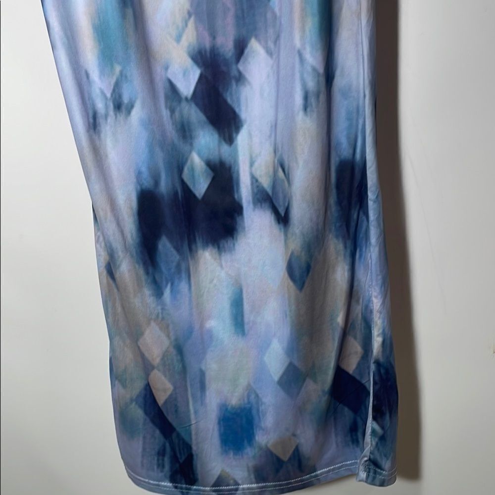 Blue Geometric Maxi skirt - Picture 4 of 9